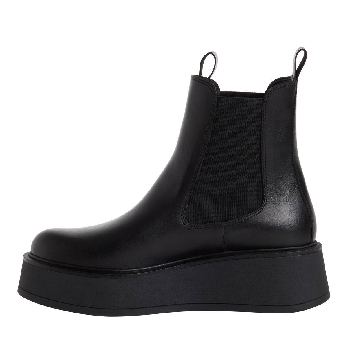 Bottine Chelsea en cuir noir cuir, TAMARIS