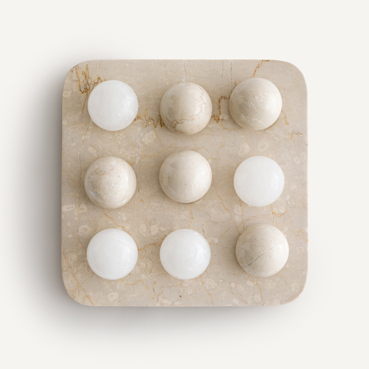 Cassiopee Marble/Alabaster Tic-Tac-Toe Game white/beige, AM.PM