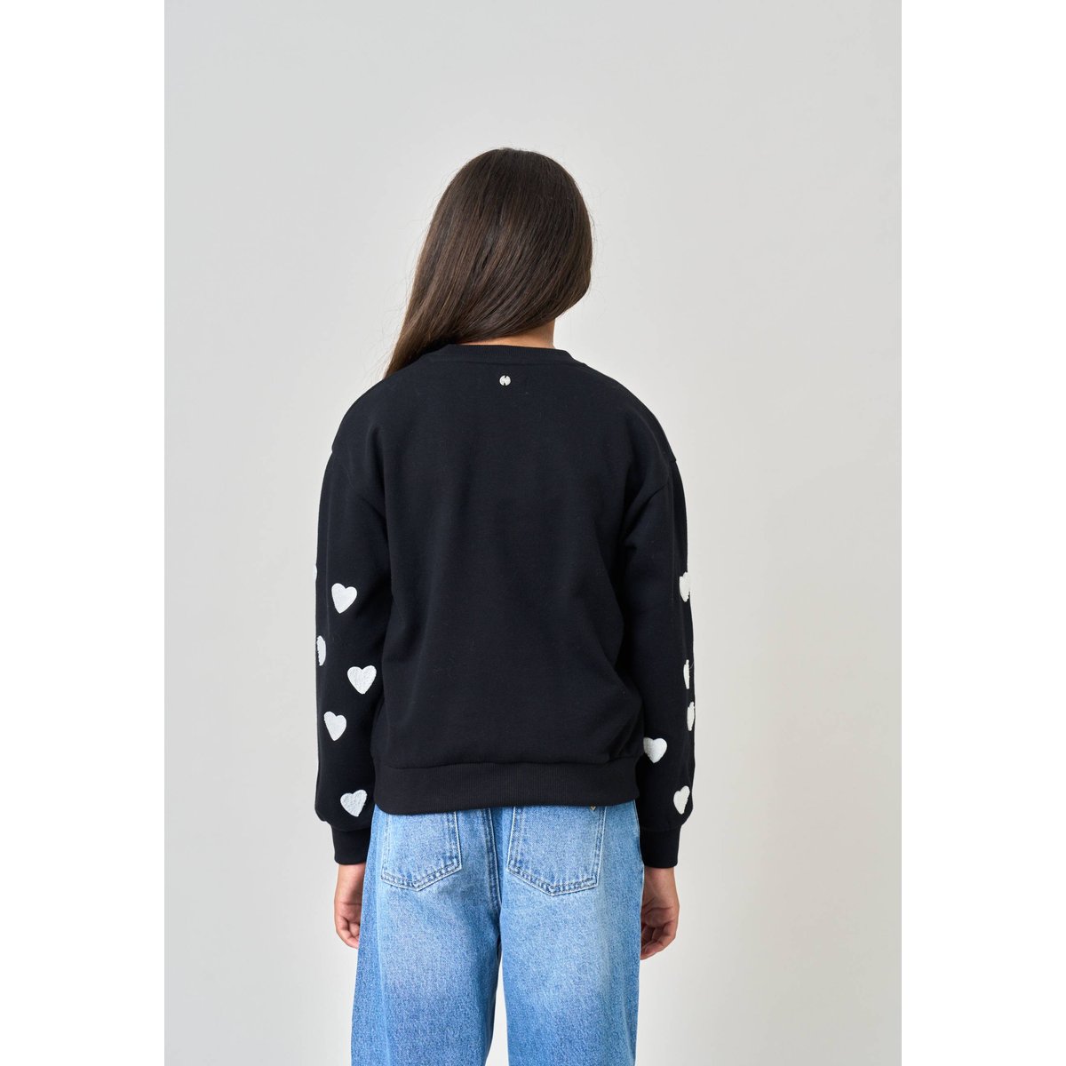 Sweat fille en coton mélangé SARINA black, DEELUXE
