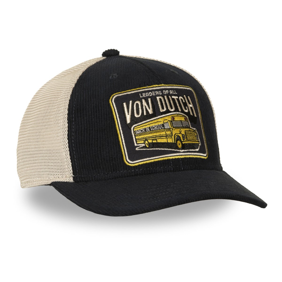 Casquette Trucker S-CURVED bleu marine/beige/jaune/blanc, VON DUTCH