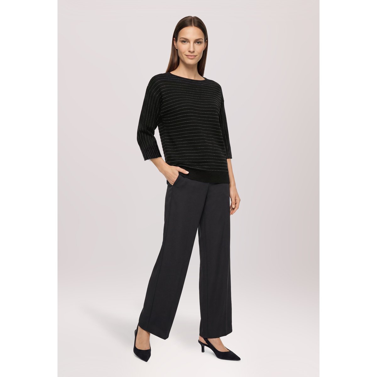 Pull-over en maille à fils de fil textile noir, BETTY BARCLAY