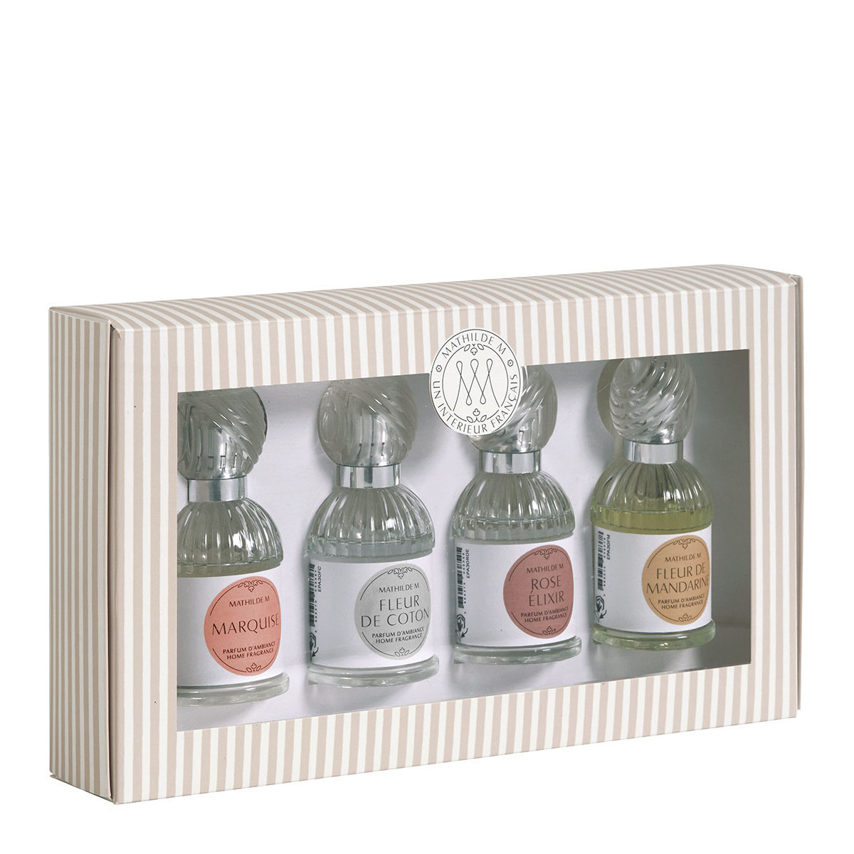 Coffret découverte 4 parfums d'ambiance 30 ml transparent, MATHILDE M