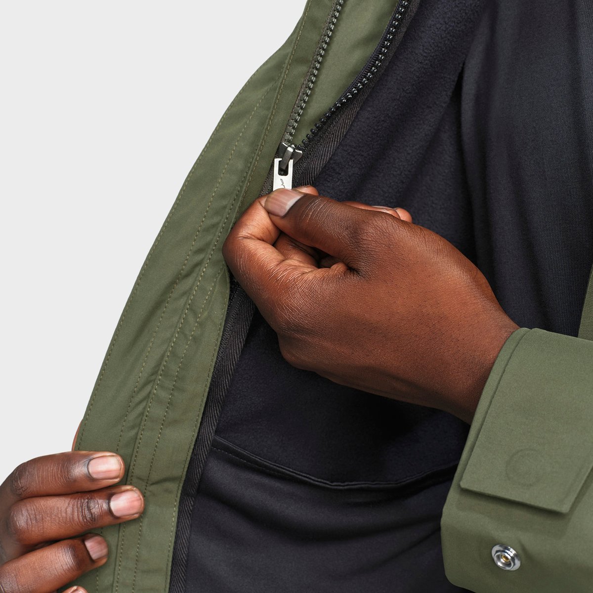 Veste polaire col montant fermeture éclair T-KIT noir, AIGLE