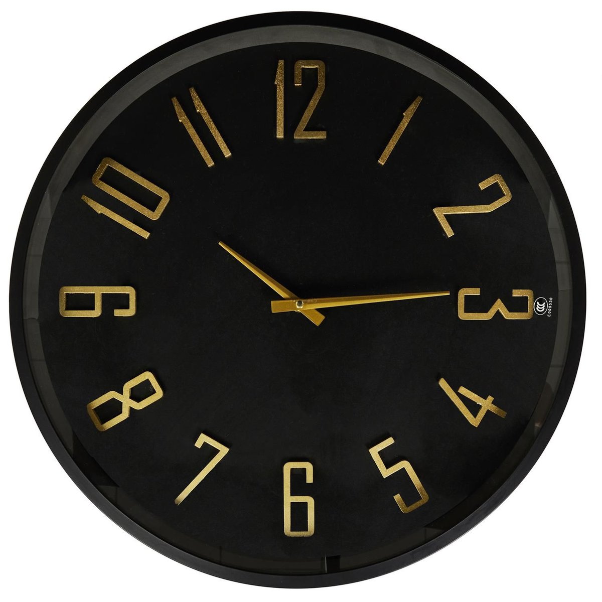 Table d'appoint avec horloge silencieuse LOUNGE noir, THE HOME DECO FACTORY