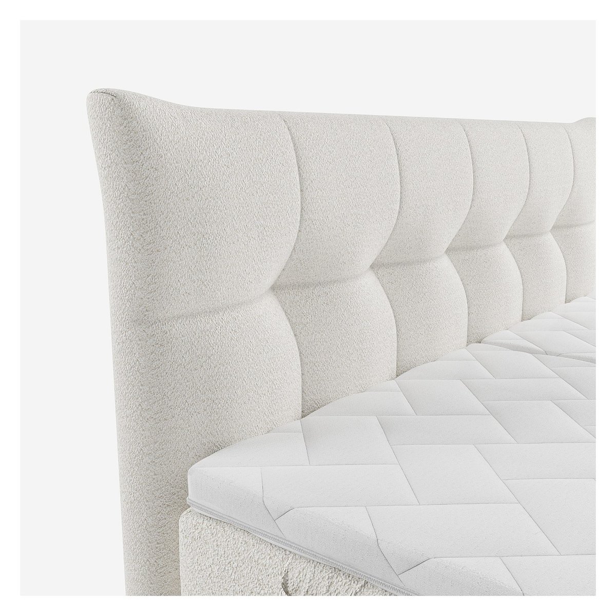 Lit boxspring tissu AIMIE beige, HABITAT