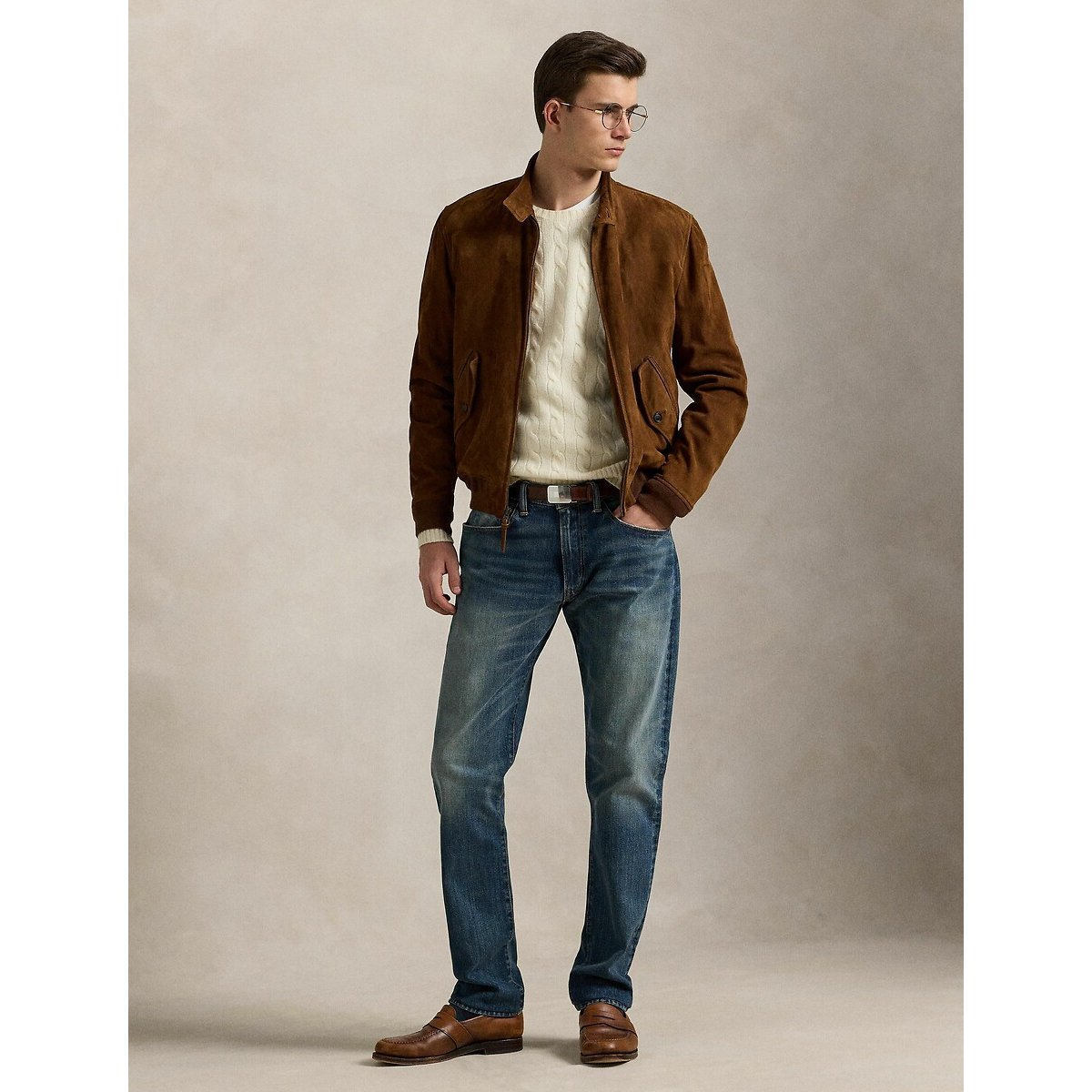 Cable Knit Jumper in Wool and Cashmere beige, POLO RALPH LAUREN