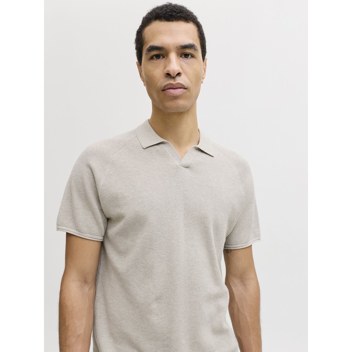 Polo en maille beige, JACK & JONES