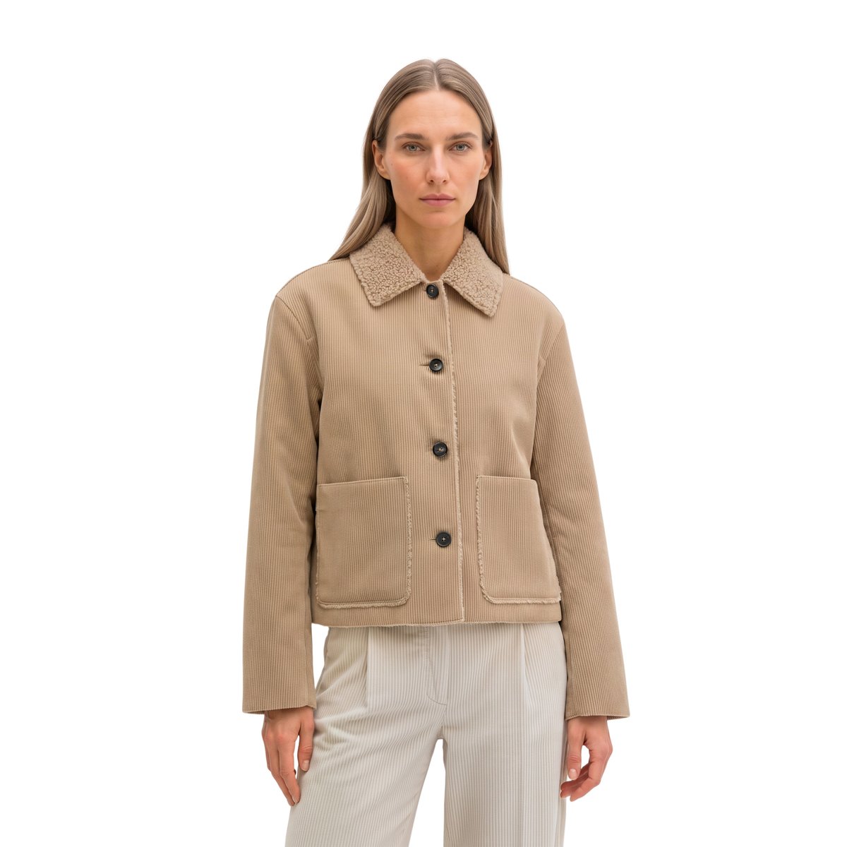 Veste d'extérieur coupe classique en cordon bouclé tressé beige, MARC O'POLO