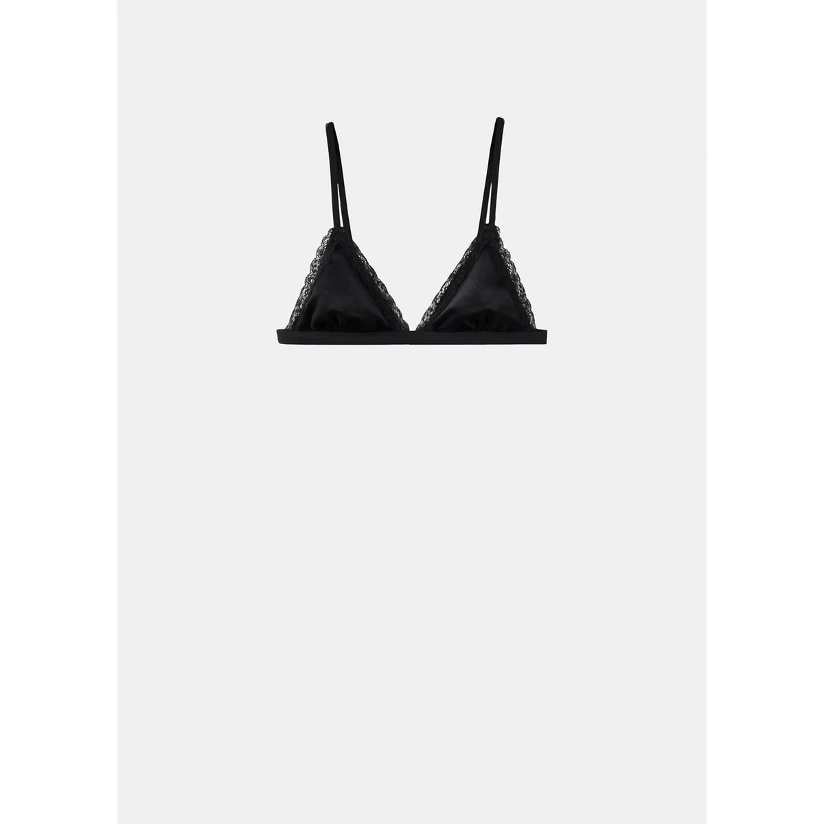 Soutien-gorge satiné dentelle noir, MANGO TEEN