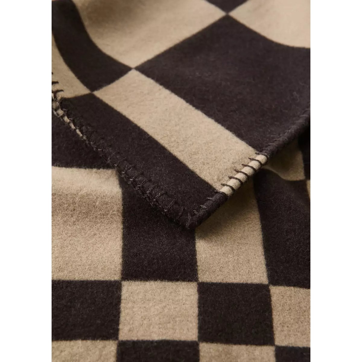 Couverture laine à carreaux marron, MANGO HOME