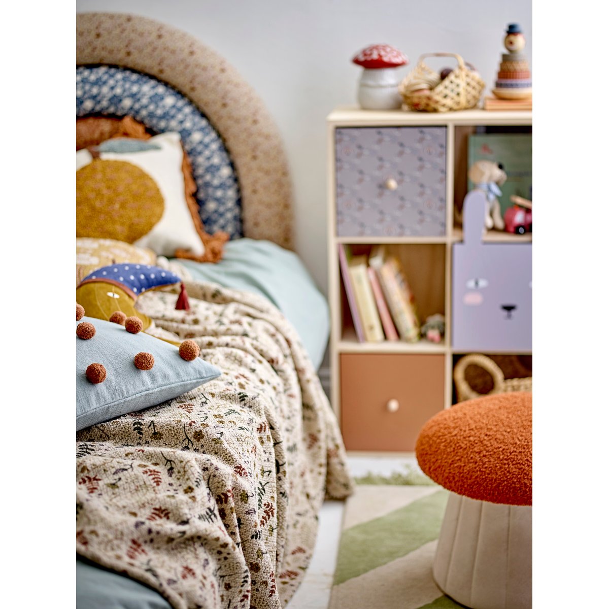 Pouf en tissu BERTIL multicolore, BLOOMINGVILLE