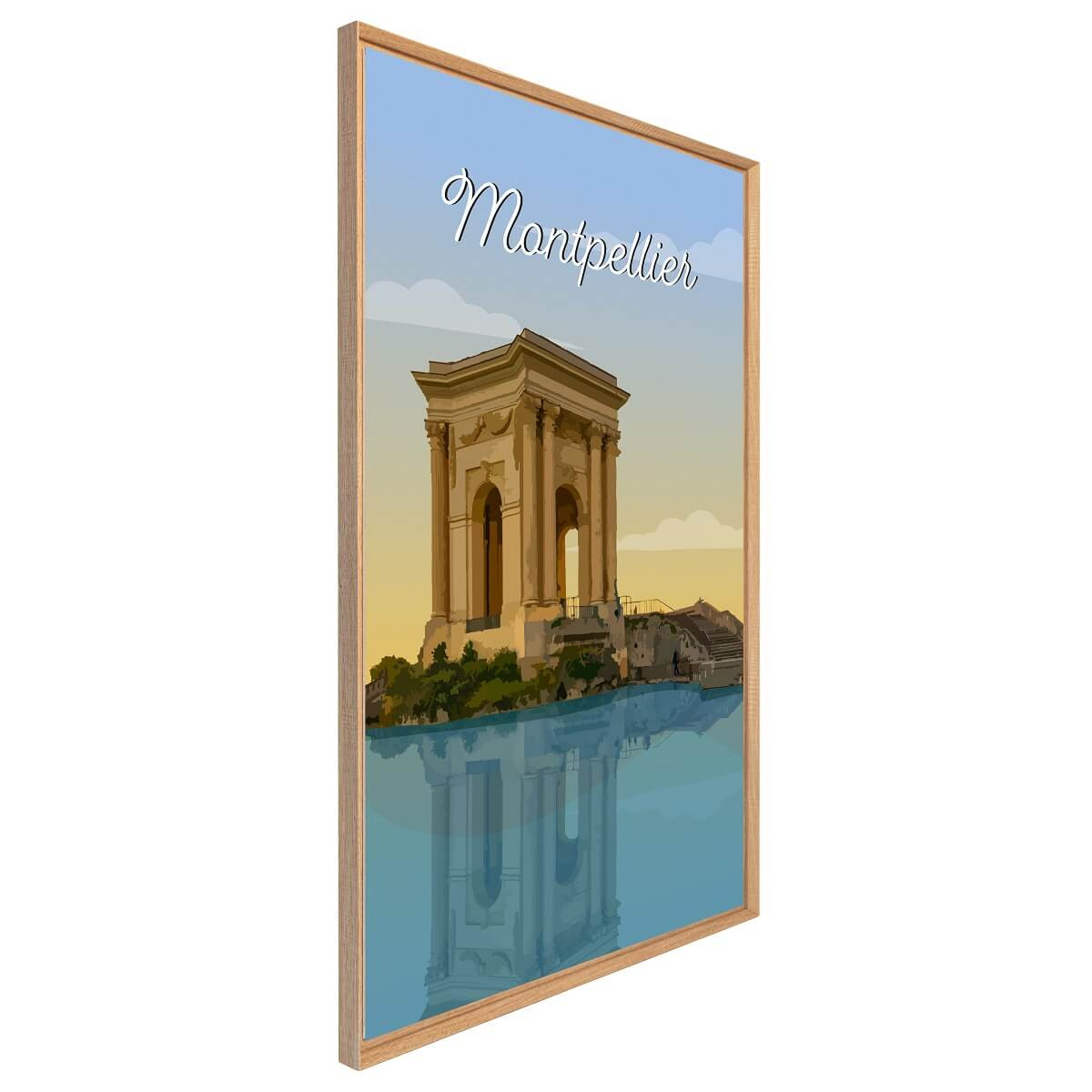 Tableau Mural Illustration Arc Triomphe Montpellier ARCHITECTURE orange-fibres de bois, CEANOTHE