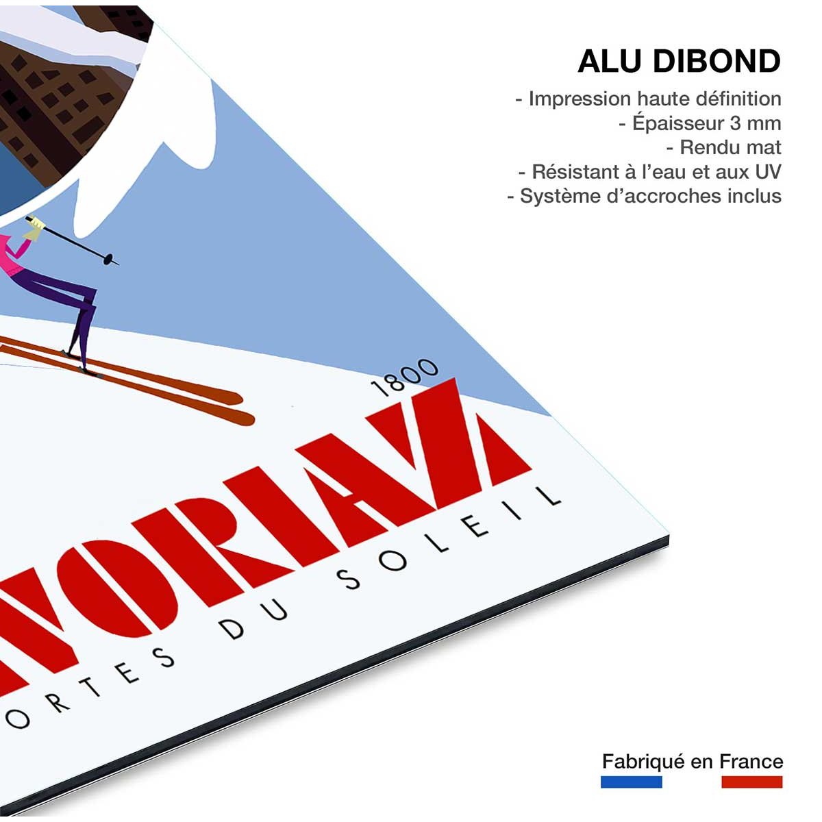 Tableau de voyage avoriaz 1800 tableau alu dibond, HEXOA