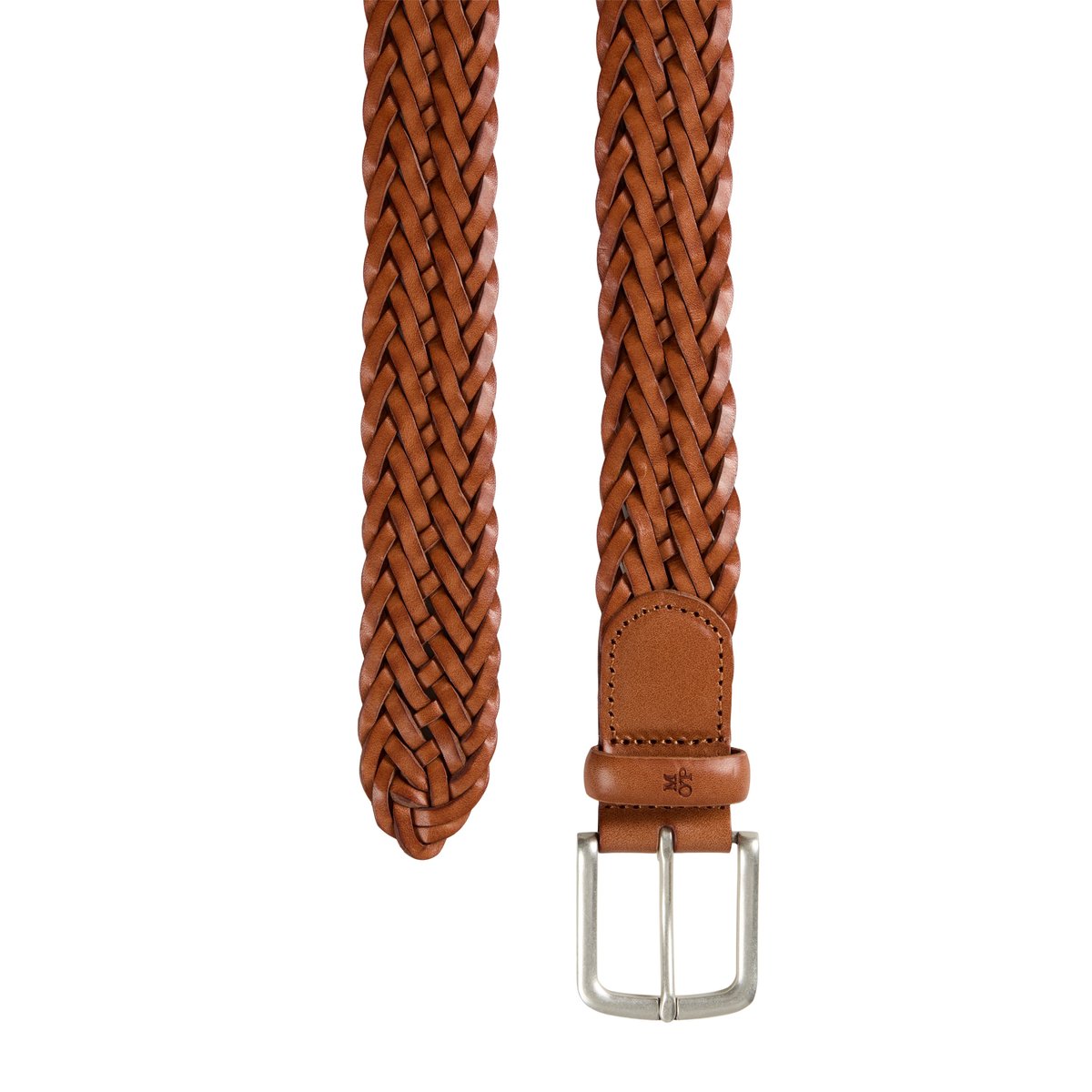 Ceinture tressée en cuir de vache noble marron foncé, MARC O'POLO