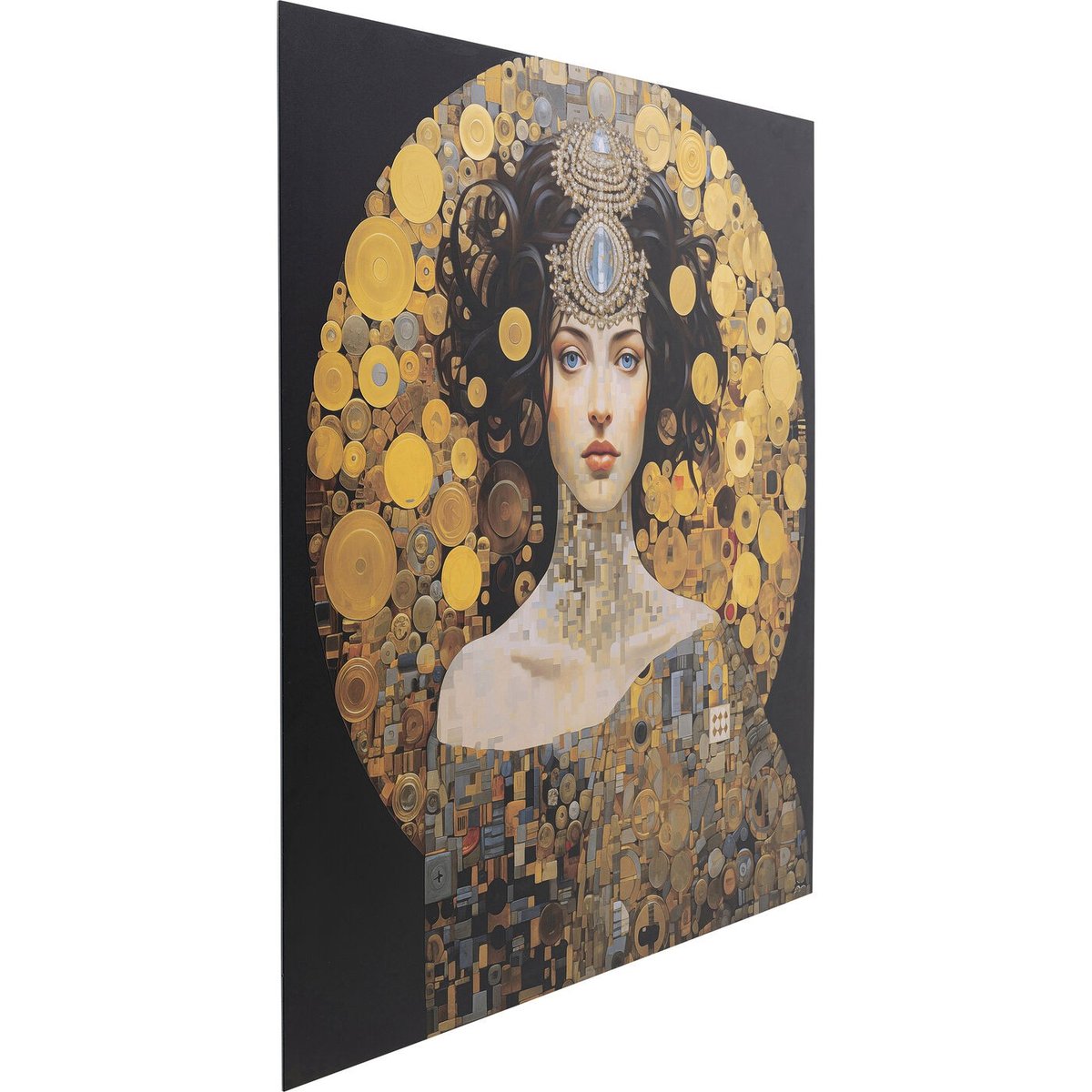 Tableau en verre femme, ART NOUVEAU jaune, KARE DESIGN