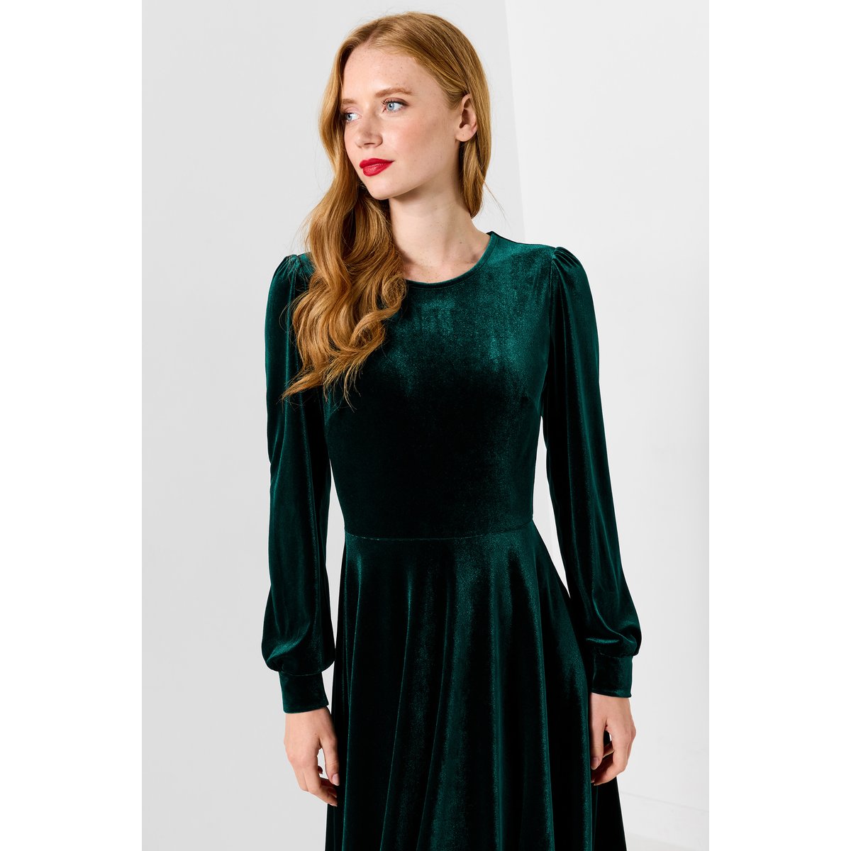 Robe en Velours Julietta vert, JOE BROWNS
