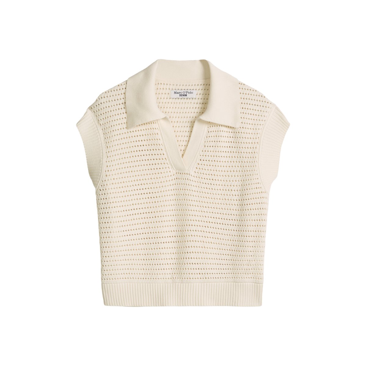 Pull-over régulier en coton organique blanc, MARC O’POLO DENIM