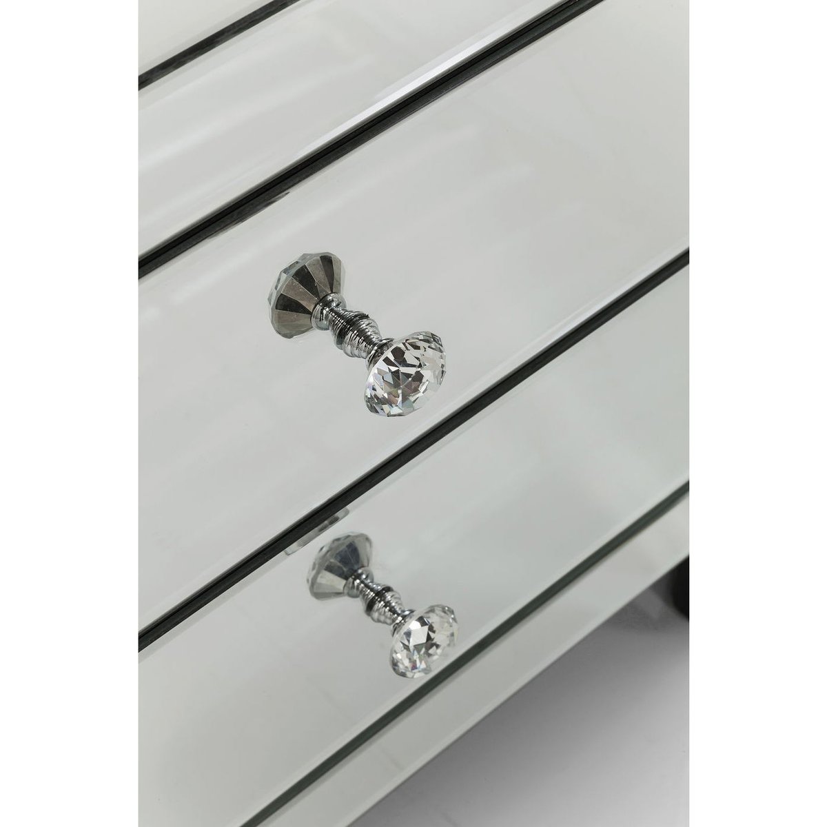 Chevet 2 tiroirs en verre miroir, LUXURY argent, KARE DESIGN
