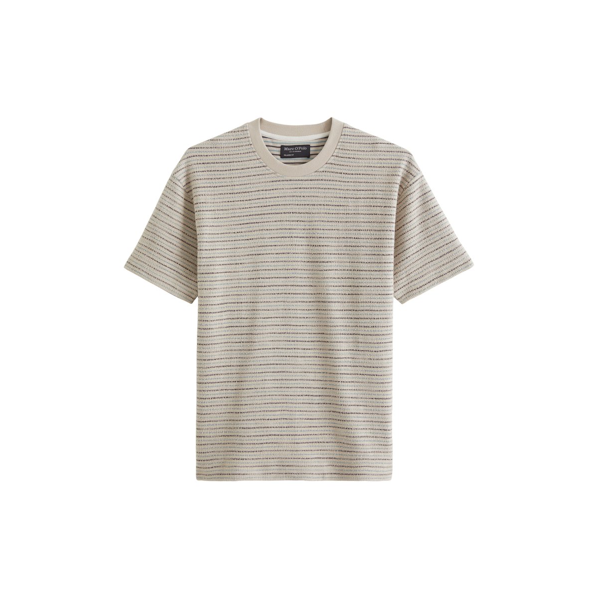T-shirt DfC relaxed en jersey slub lourd beige, MARC O'POLO