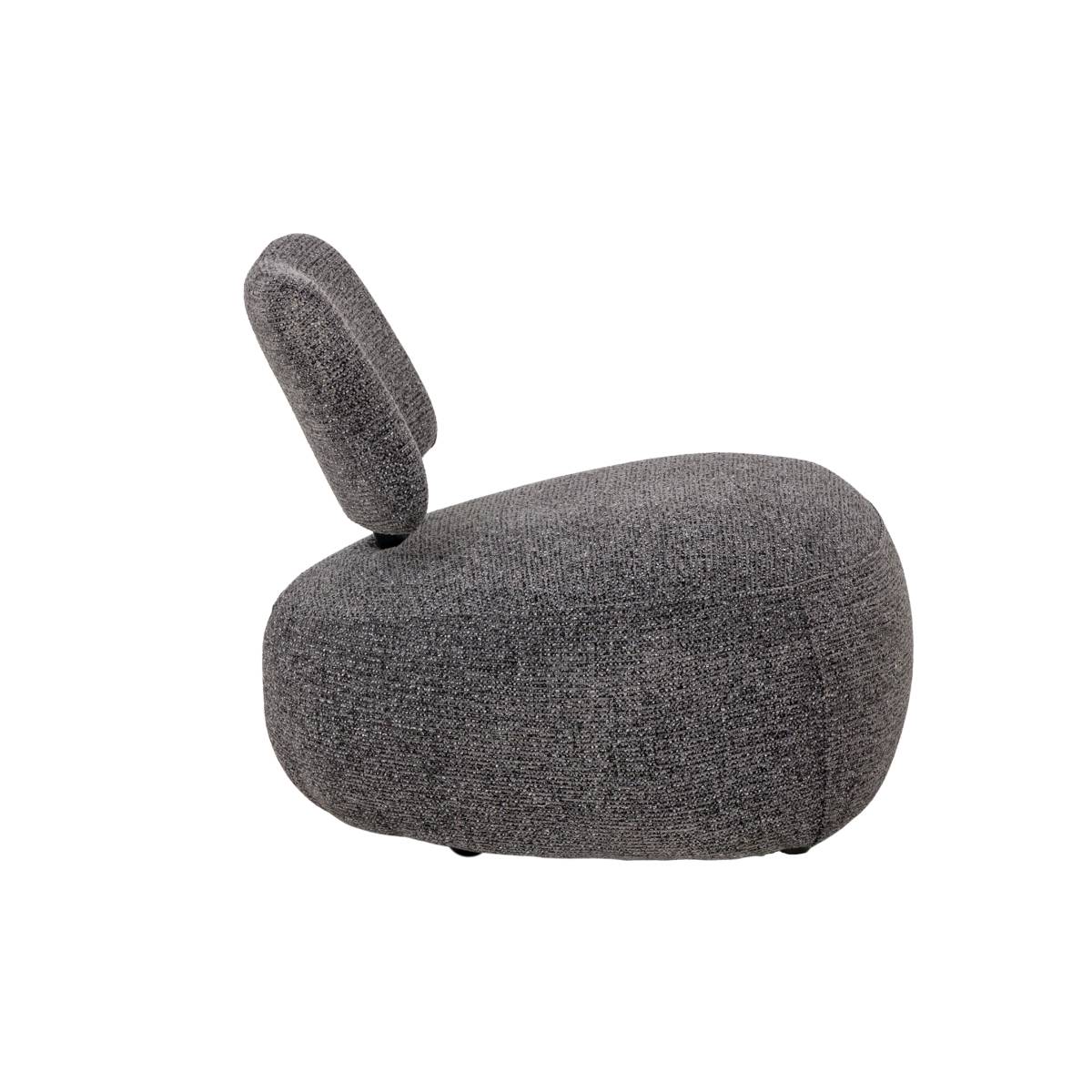 Fauteuil en tissu bouclette TÉRÉSIA gris, MADE IN MEUBLES 
