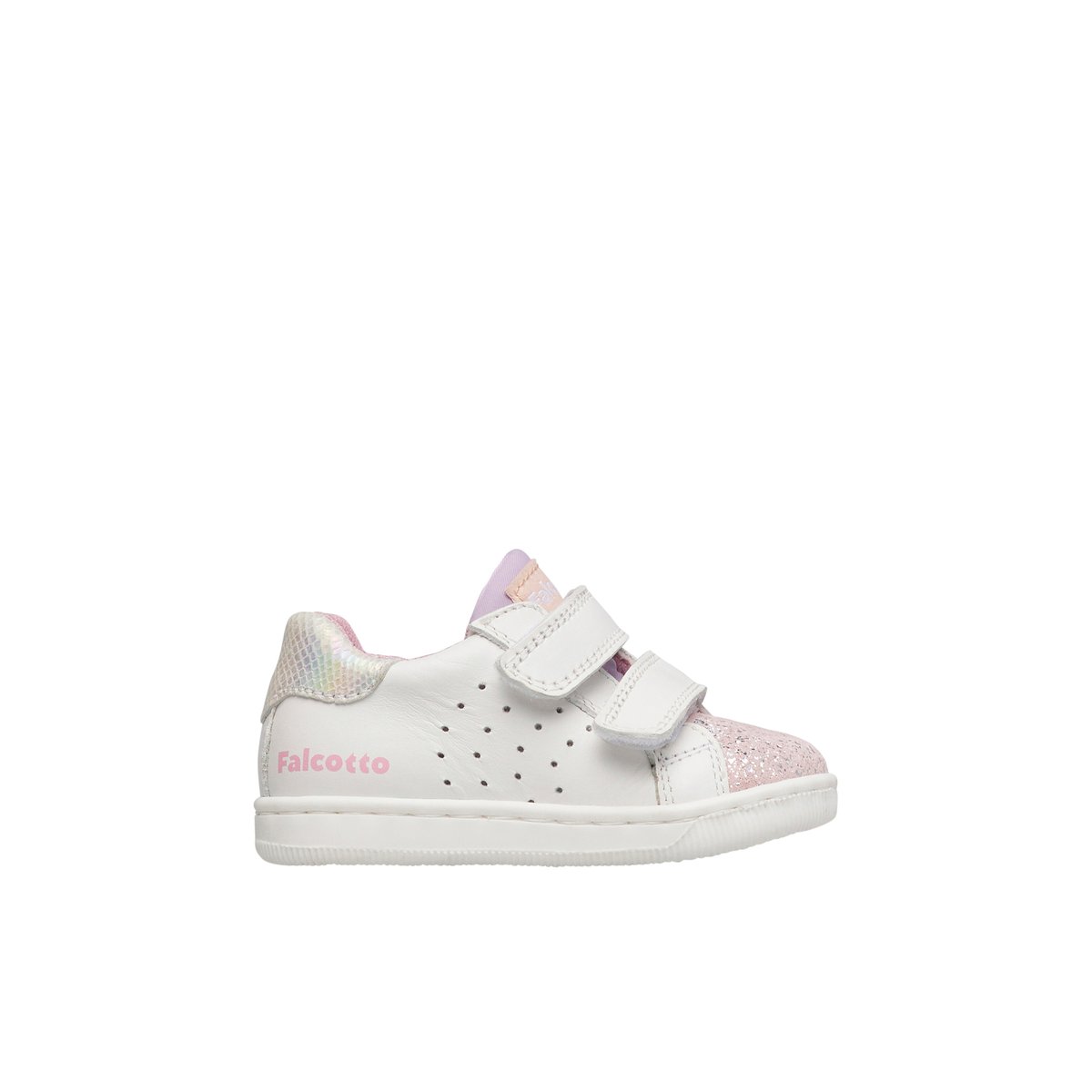 Baskets en cuir et en daim KINER LOW VL blanc-rose-, FALCOTTO