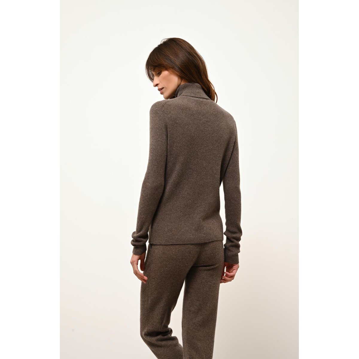 Jogging Taupe Chiné Wendy marron, JUST CASHMERE