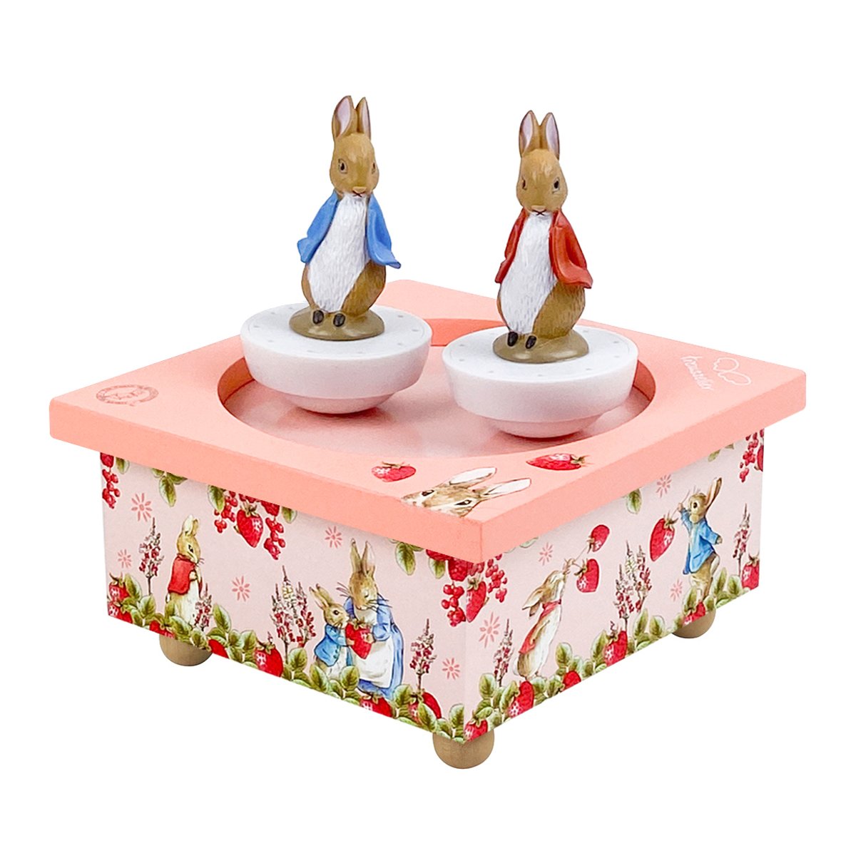 Boite à Musique Peter Rabbit Fraises rose, TROUSSELIER