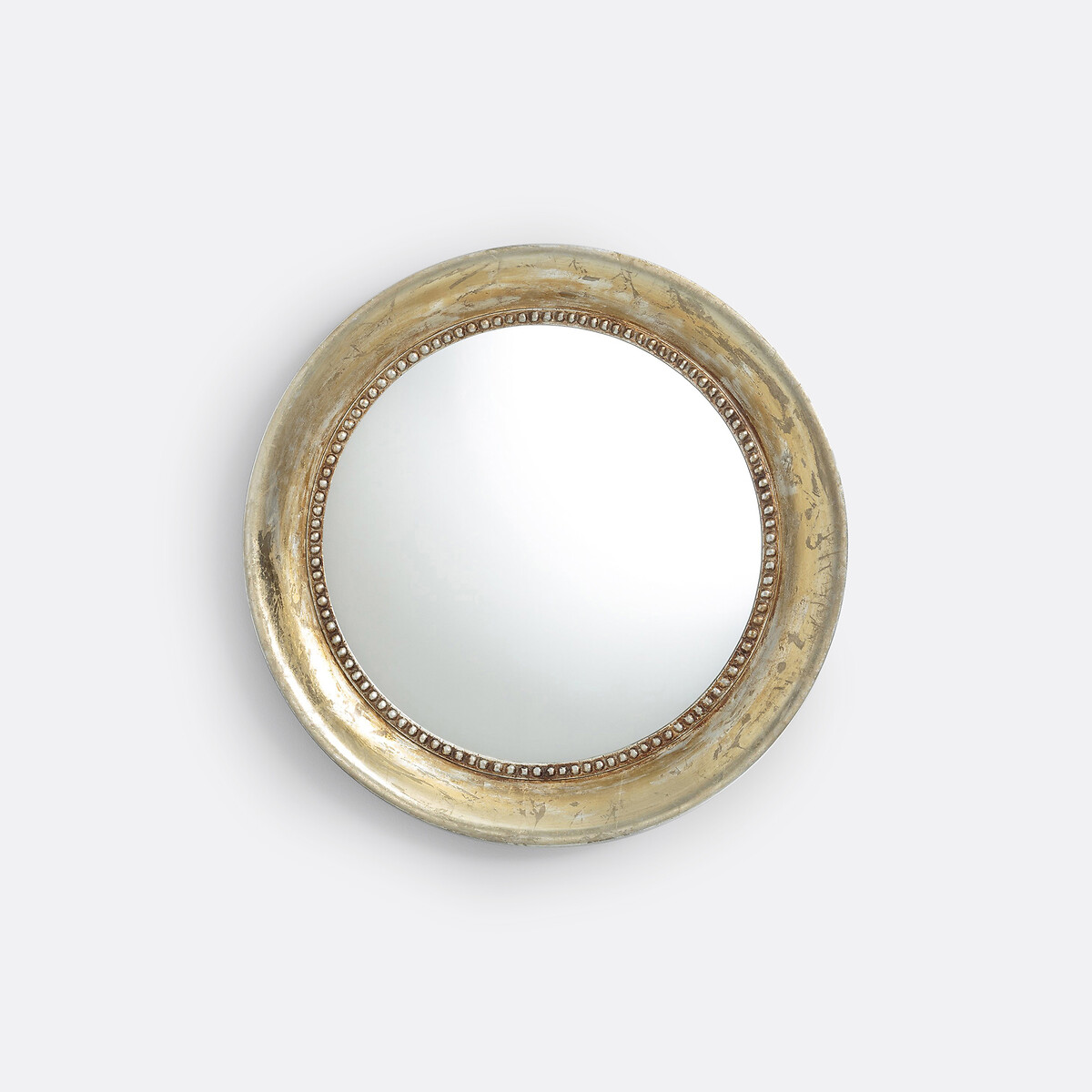 Miroir rond en manguier massif, diamètre 60 cm, AFSAN doré vieilli, LA REDOUTE INTERIEURS