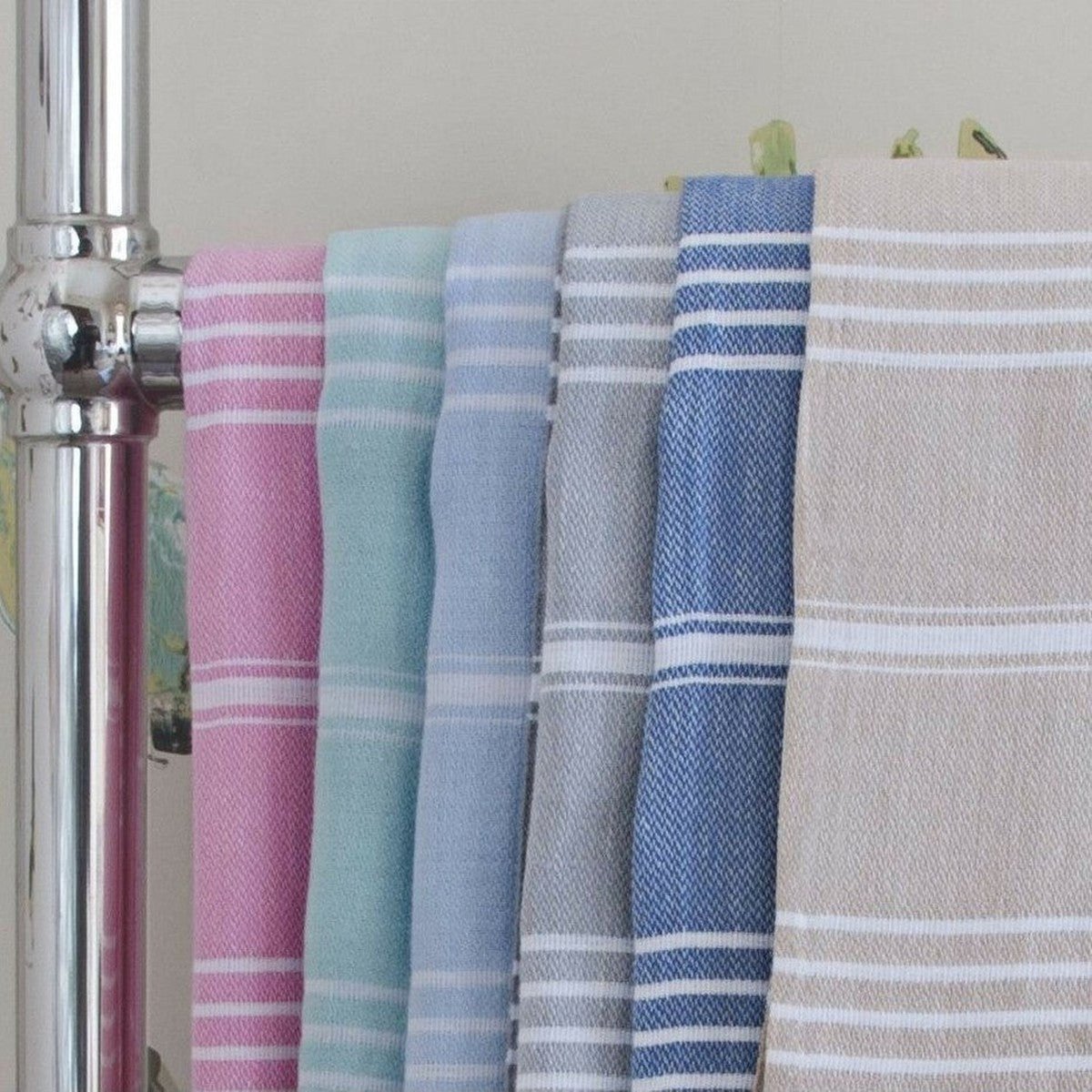 Fouta coton MYKONOS bleu grec, FEBRONIE