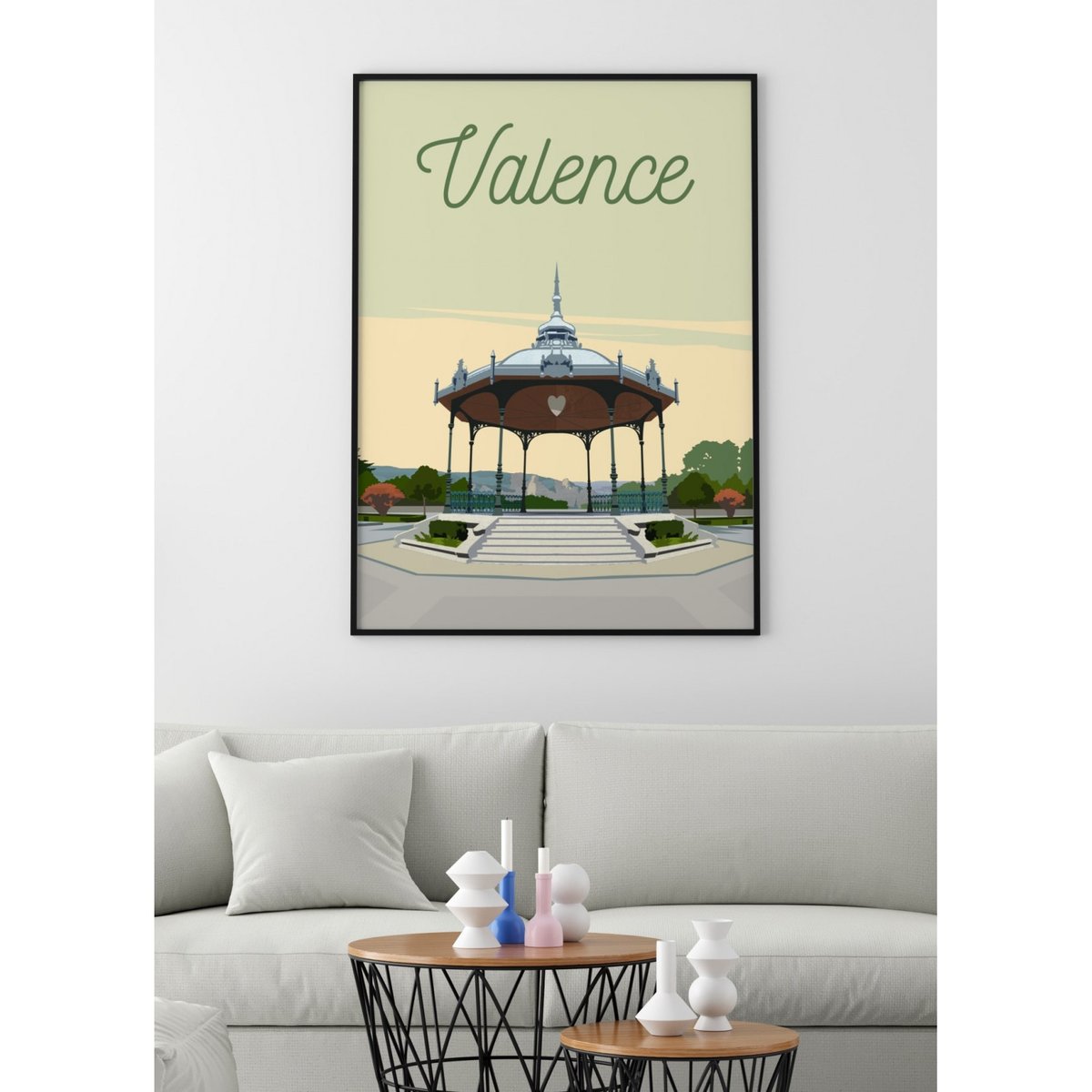 Affiche ville Valence blanc, L'AFFICHERIE
