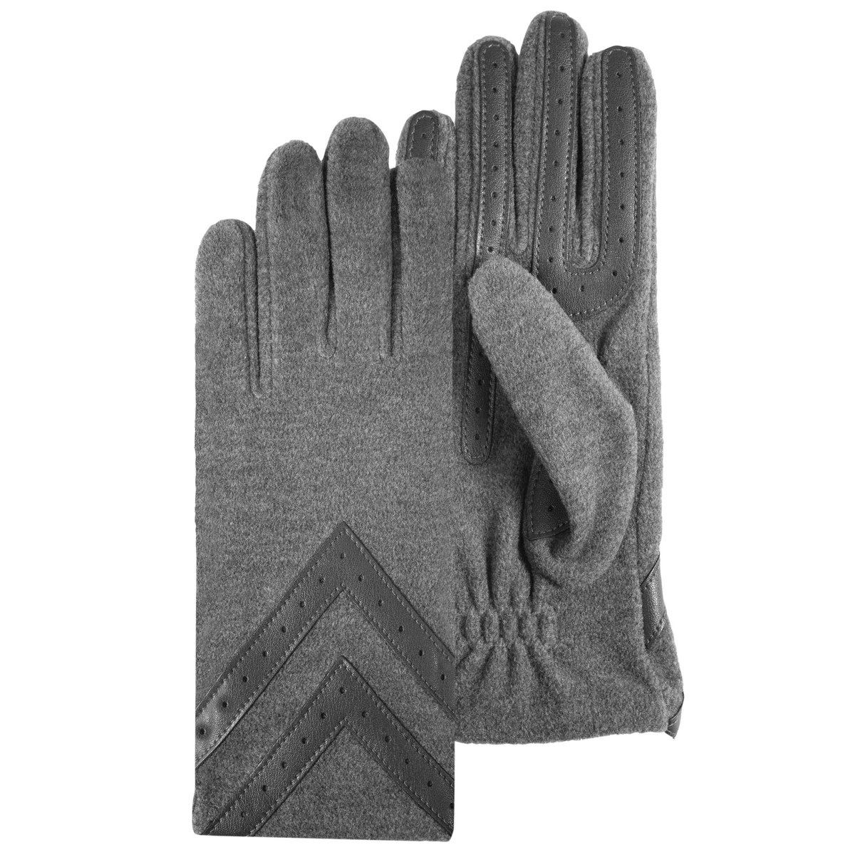 Gants tactiles en polaire recyclée résistant à l'eau, non doublés gris, ISOTONER