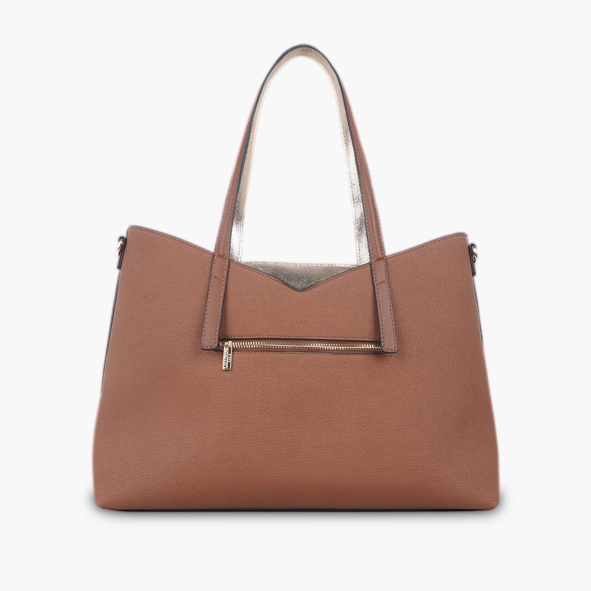 Grand sac shopper Tamelia cognac,doré, LOLLIPOPS