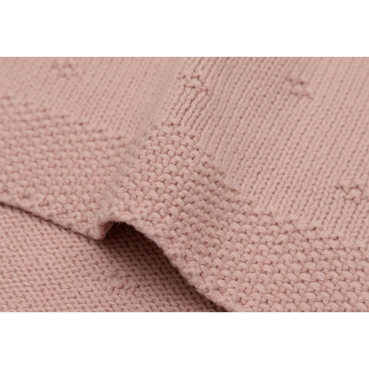 Couverture en tricot rose, JOLLEIN