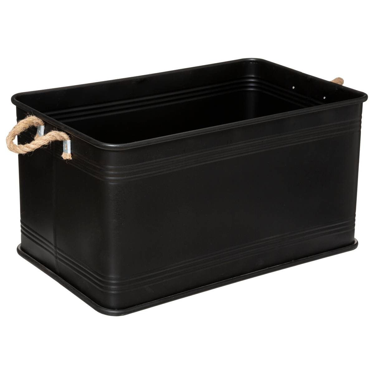 Set de 3 malles de rangement métal et bois LEONIE noir, ATMOSPHERA