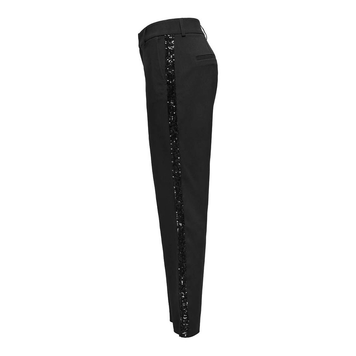 Pantalon, bande côté sequins noir, ONLY