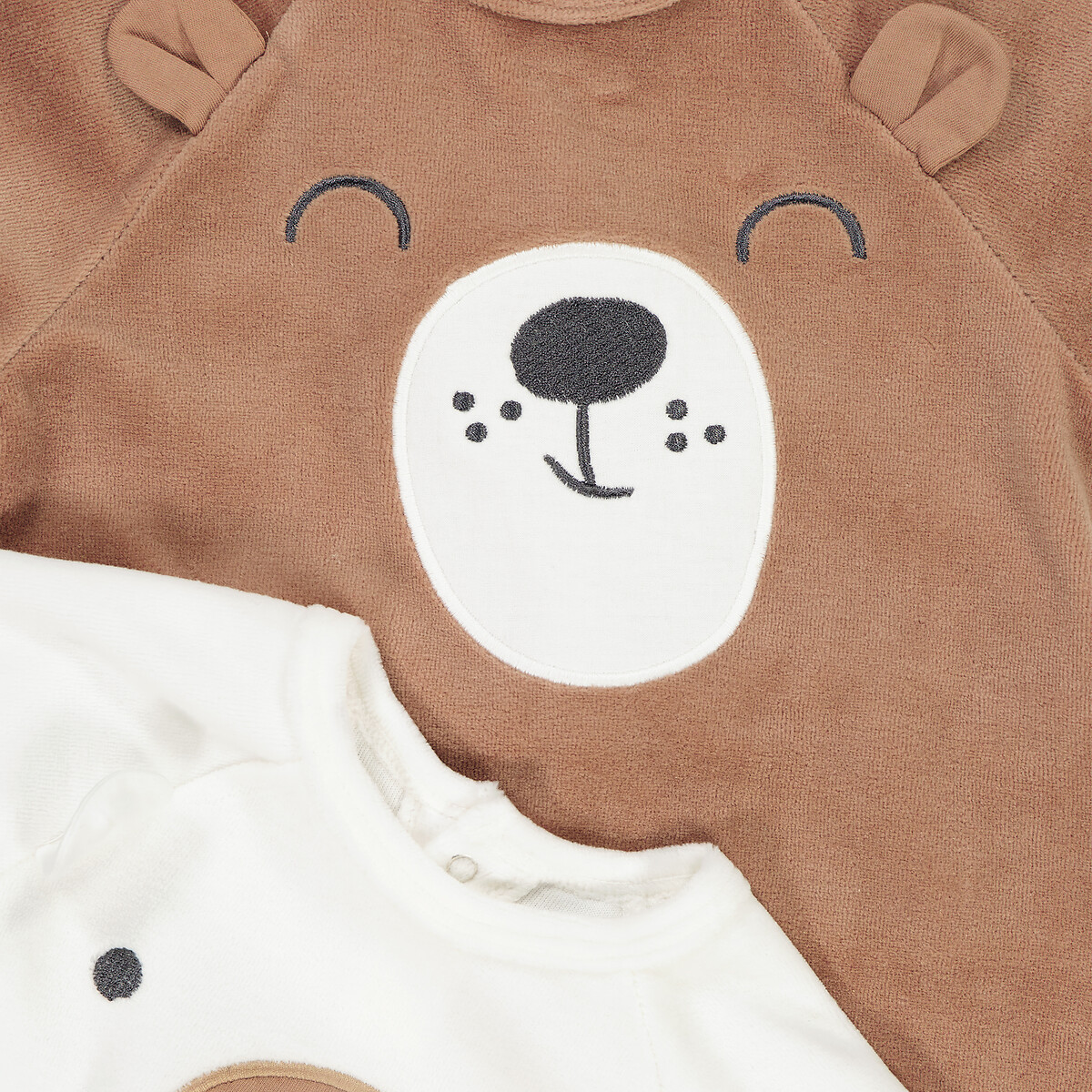 Lot de 2 pyjamas en velours motif ourson assortis, LA REDOUTE COLLECTIONS