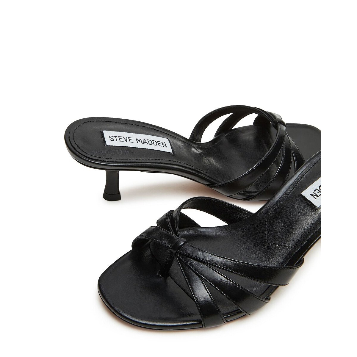Leren muiltjes met teenstuk Cary zwart, STEVE MADDEN