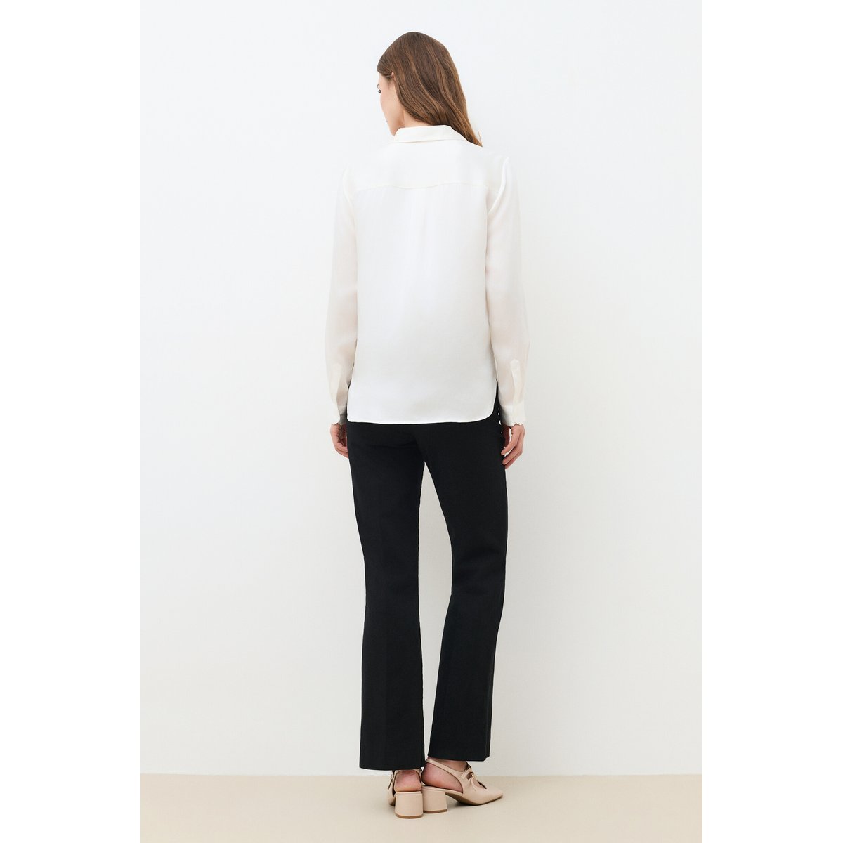 Chemise ample en soie CJAMIE ivoire, CAROLL
