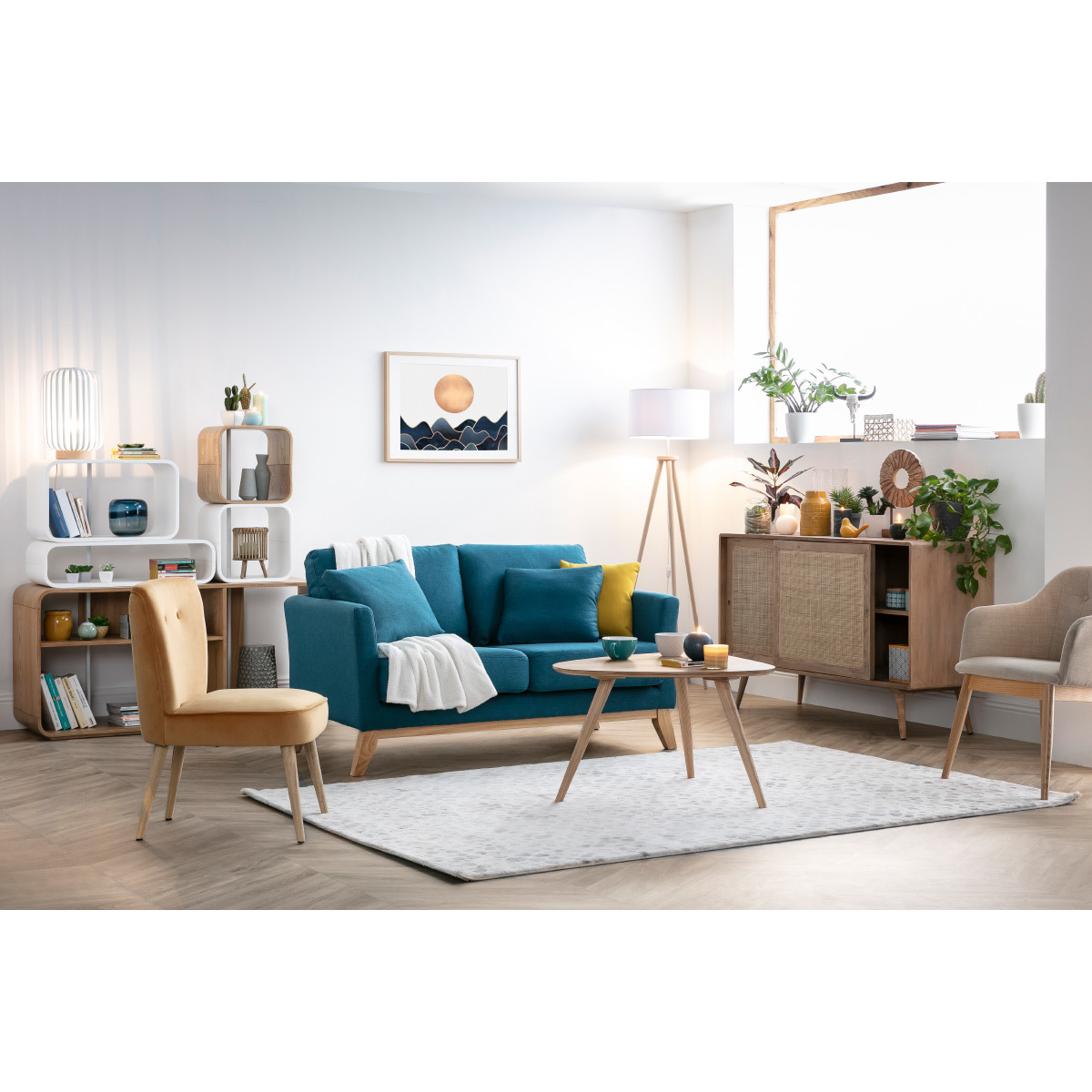 Table basse scandinave bois clair L69 cm ARTIK naturel, MILIBOO