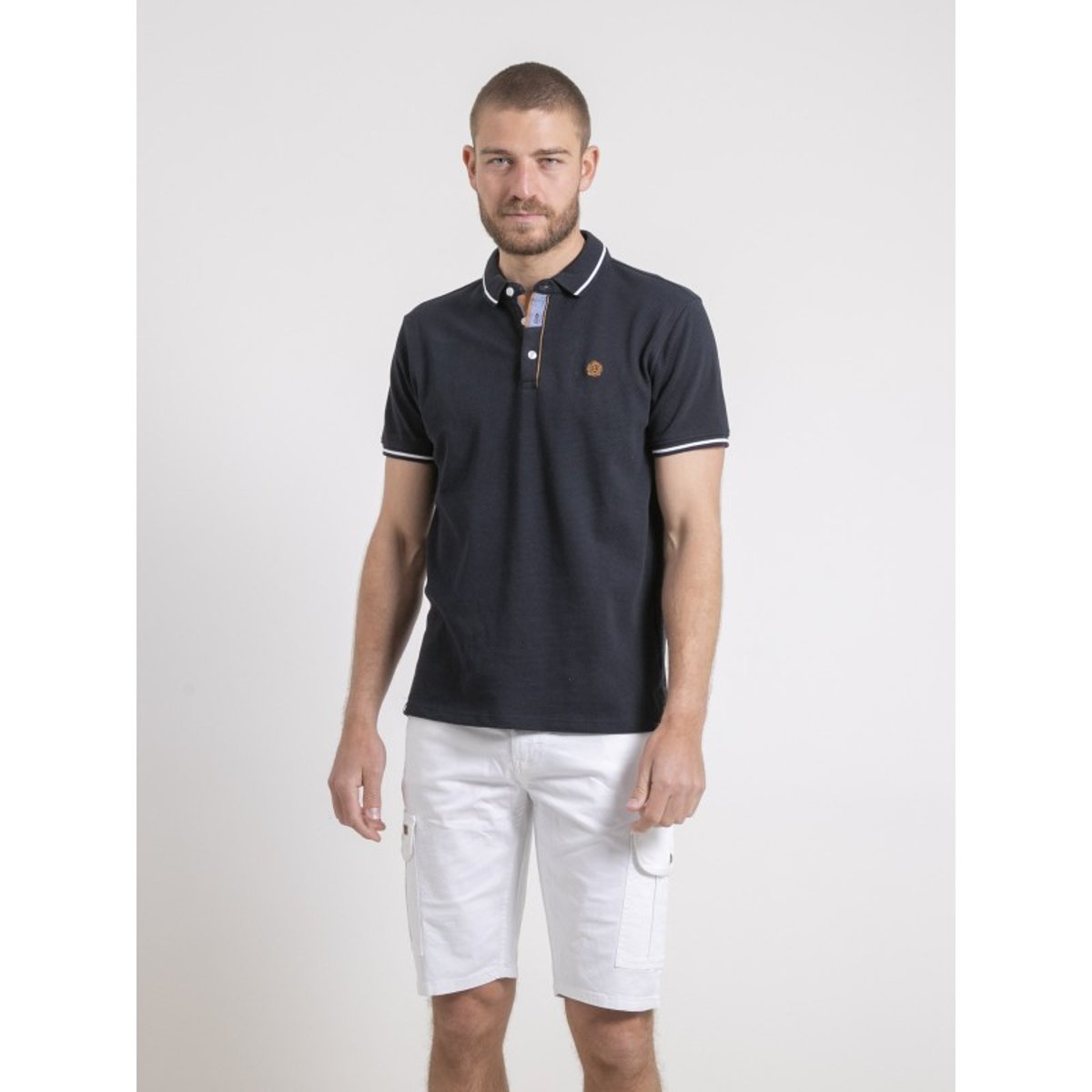 Polo Manches Courtes Pur Coton Pepilan bleu marine, RITCHIE