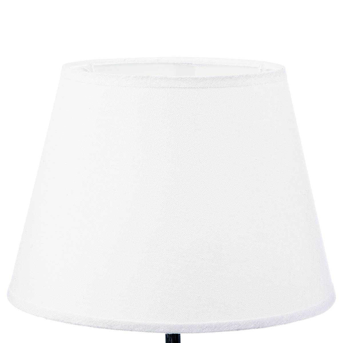 Lampe à poser en bois abat-jour en lin PRATI taupe, ATMOSPHERA