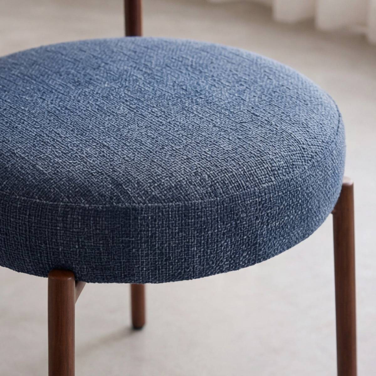 Lot de 2 chaises en tissu et métal JANIS bleu, MADE IN MEUBLES