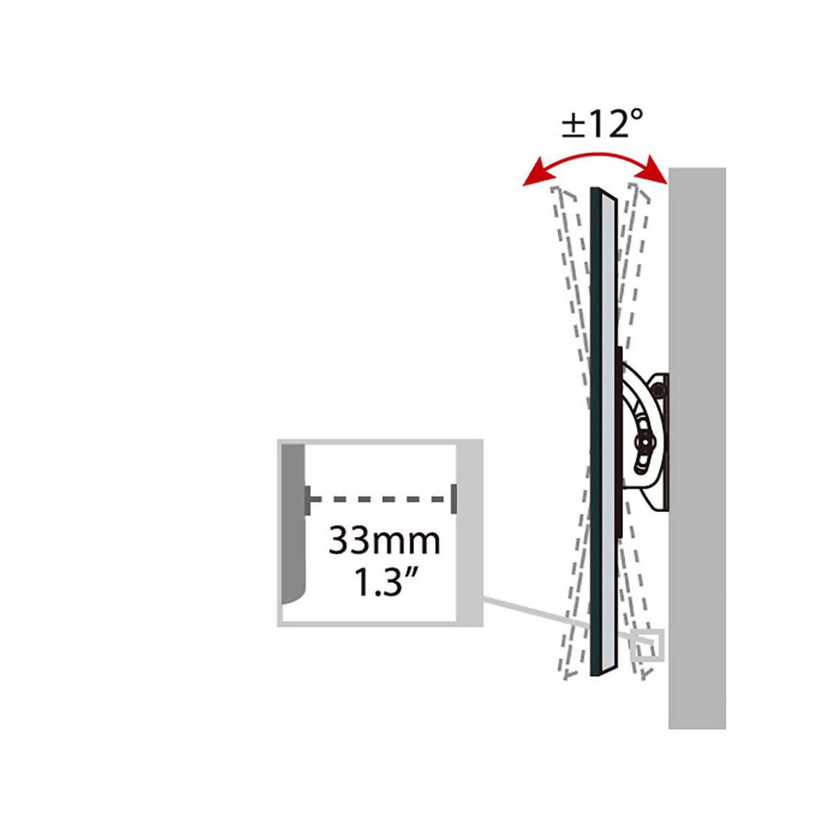 Suporte para TV Small Tilt, HAEGER preto , HAEGER