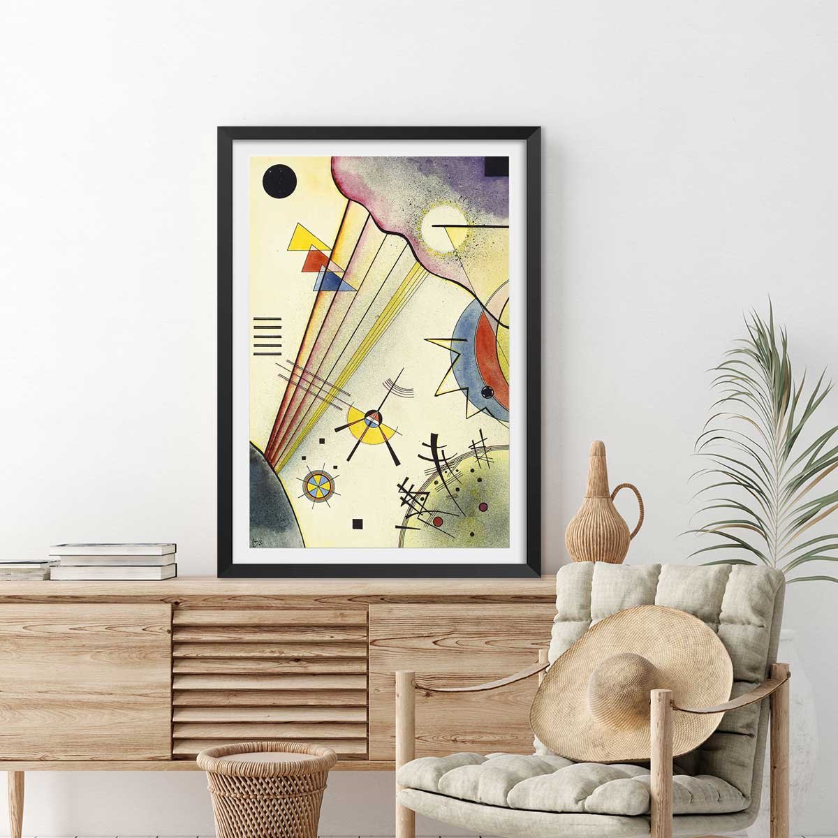 Affiche Clear Connection par Wassily Kandinsky affiche + cadre en bois - noir, HEXOA