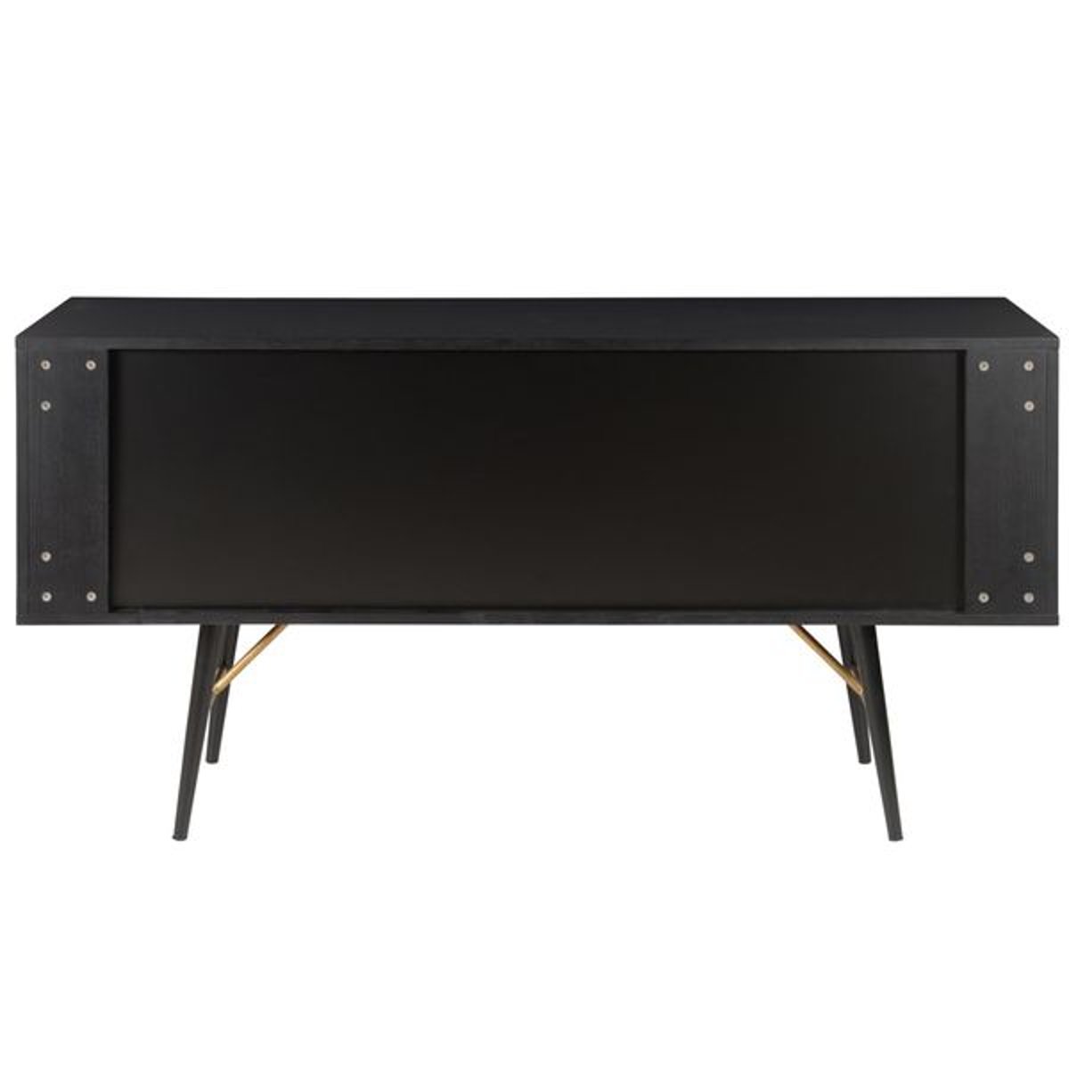 Meuble bas 2 portes, 2 tiroirs, 1 niche noir carbone, ZAGO