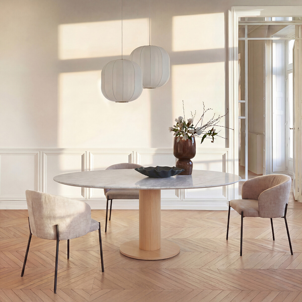 Tablero de mesa de mármol elíptico L170 cm, Elipso mármol blanco, AM.PM