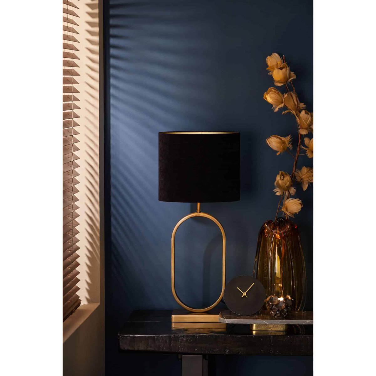 Abat-Jour Velours VELOURS noir, LIGHT & LIVING 