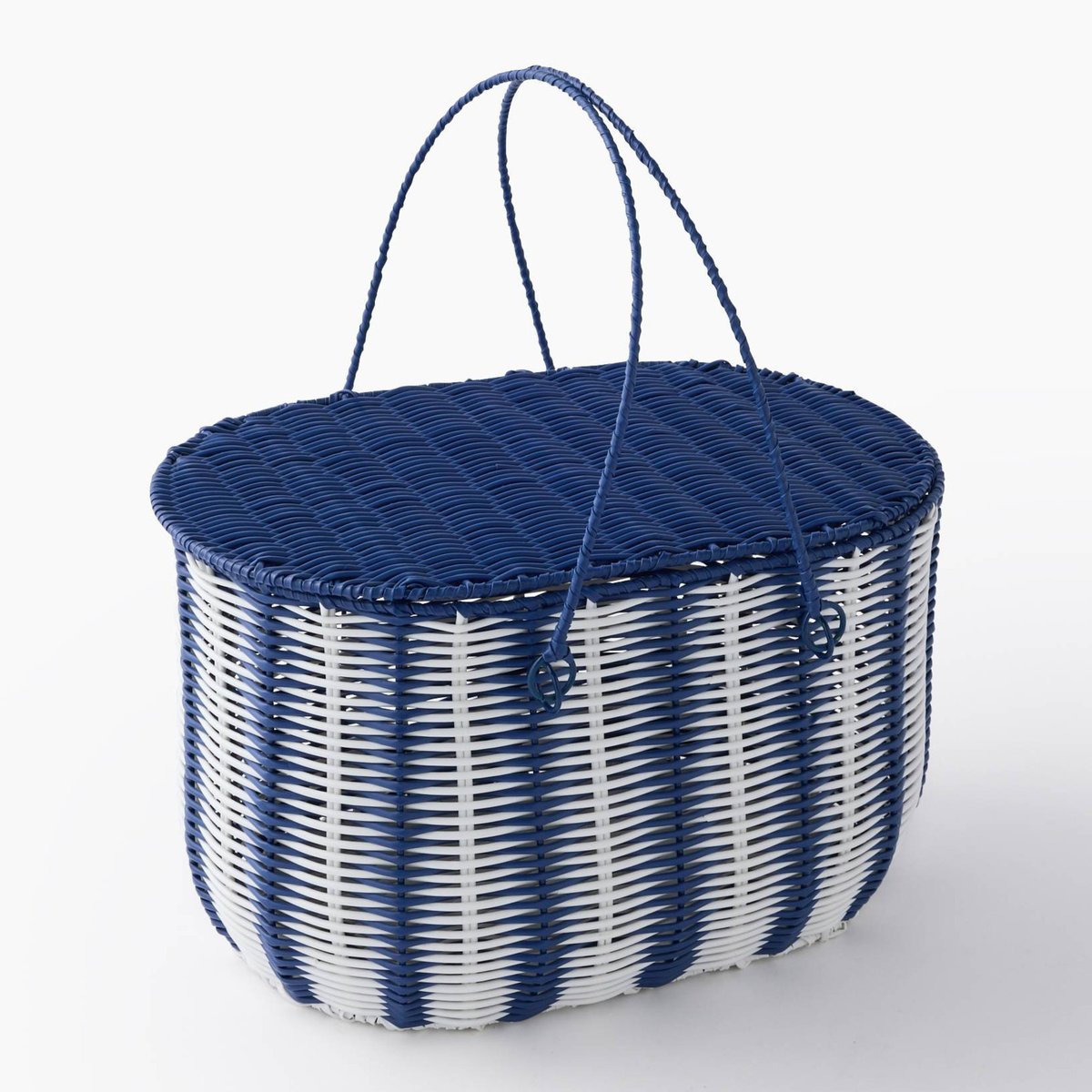 Panier picnic, 42x27x22cm, en plastique et métal rouge, MONOPRIX