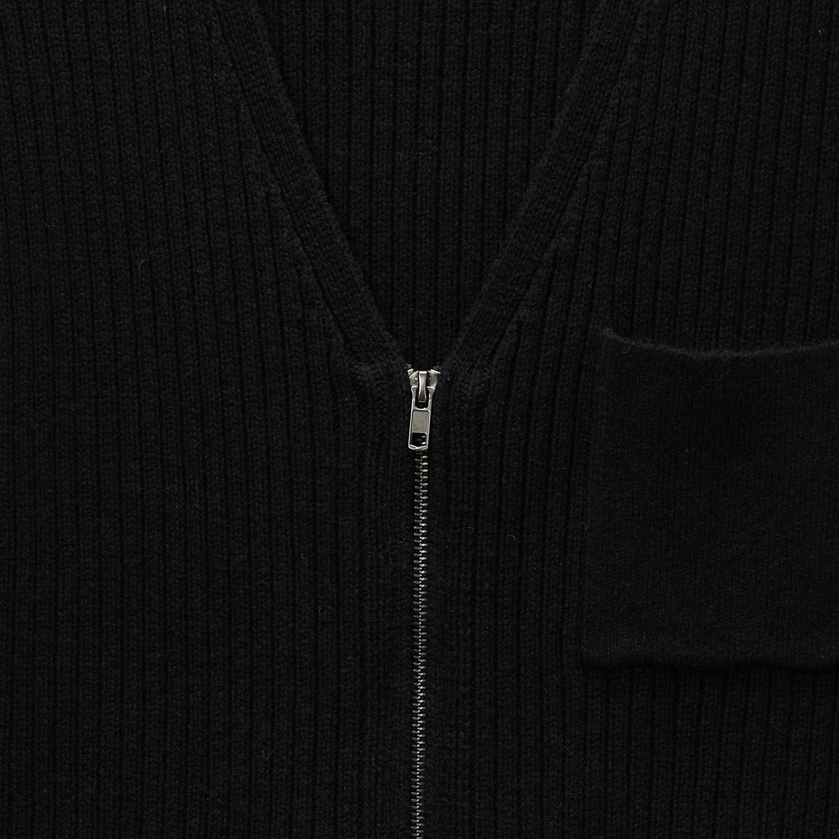 Veste zippée maille avec poches contenant de la laine noir, MONOPRIX