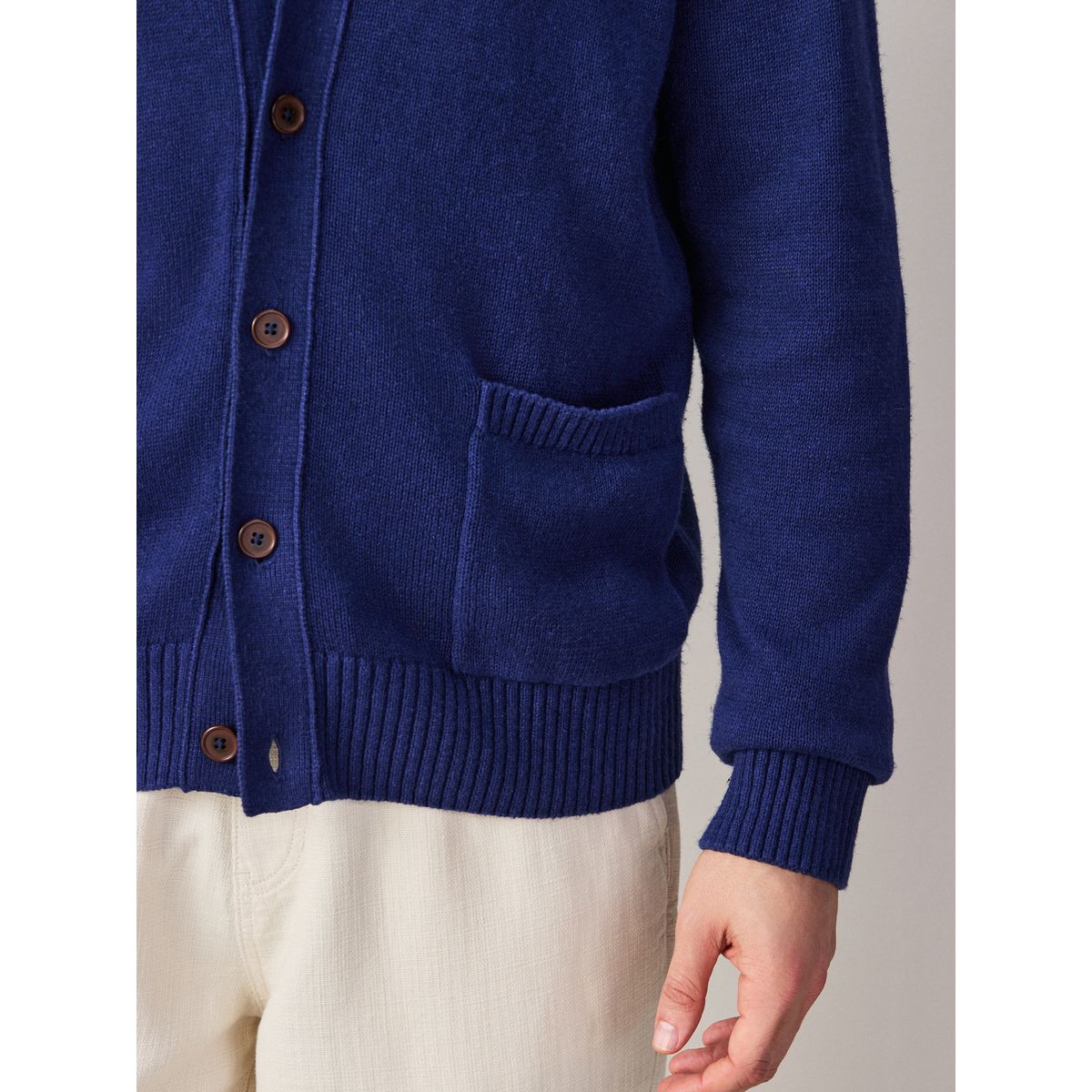 Cardigan décontracté en lin majoritaire bleu marine, NEXT